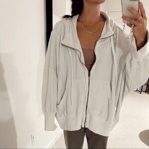 Free People, We the Free Off White Terry Zip Hoodie, size medium